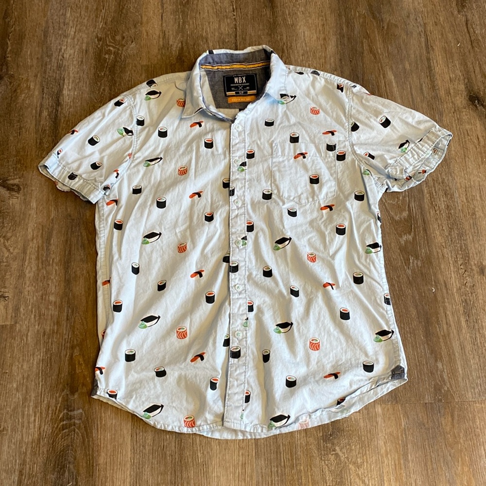 Men’s button down sushi shirt